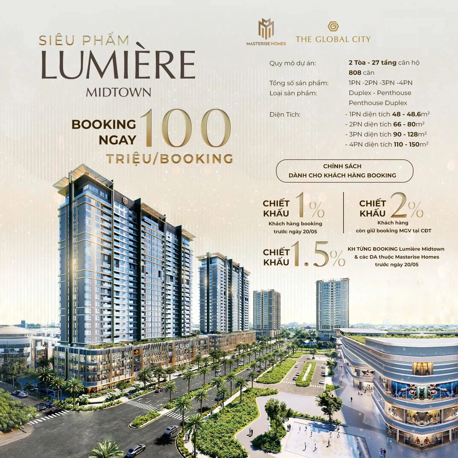 Mở bán căn hộ Lumiere Midtown Global City 2025