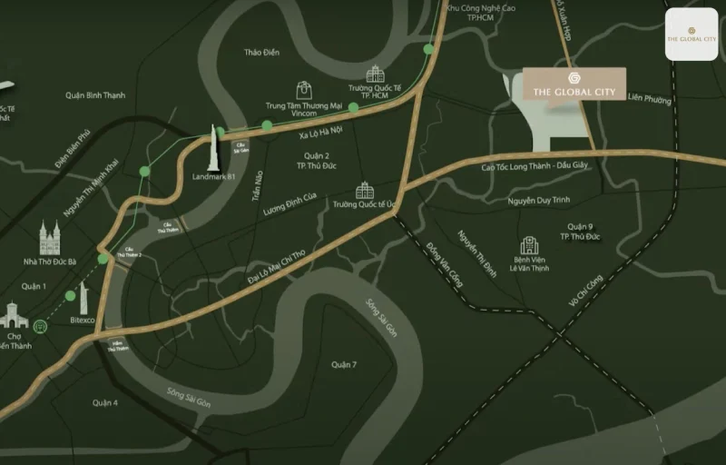 Hướng Dẫn Đường Đi Đến The Global City TP.Thủ Đức Nhanh Nhất 2025