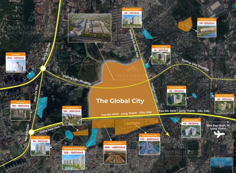 Tổng quan thị trường và giá bán xung quanh The Global City